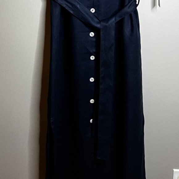 Three Dots Women's Linen Button Down Short Sleeve Maxi Shirt Dress in M - Picture 2 of 8